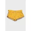 Yellow shorts with gold buttons