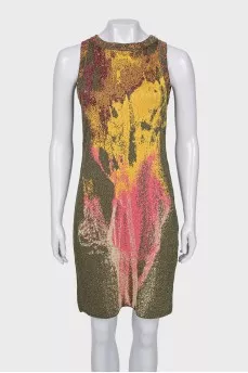 Green sleeveless bodycon dress