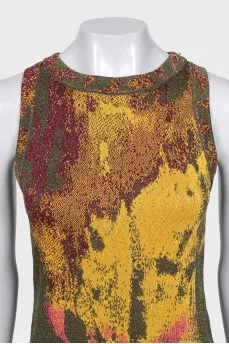 Green sleeveless bodycon dress