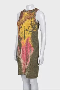 Green sleeveless bodycon dress