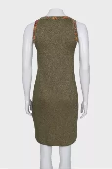 Green sleeveless bodycon dress