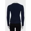 Blue jumper with signature print
