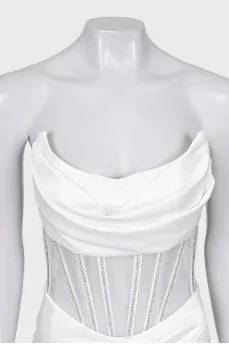 Corset dress with rhinestones
