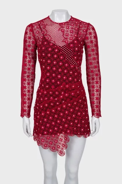 Red dress with rhinestones