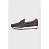 Men's leather shoes with white soles