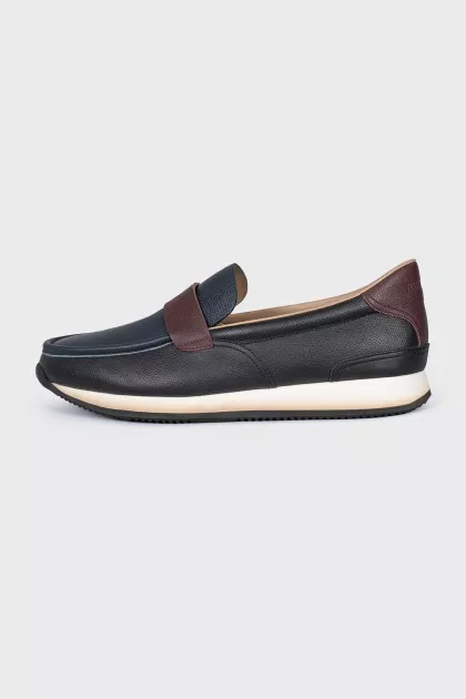 Men's leather shoes with white soles