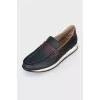 Men's leather shoes with white soles