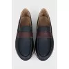 Men's leather shoes with white soles