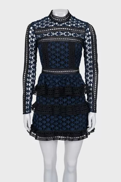 Blue dress with perforations