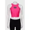 Sports top with brand logo