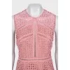 Lace pink dress with a zipper