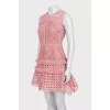 Lace pink dress with a zipper