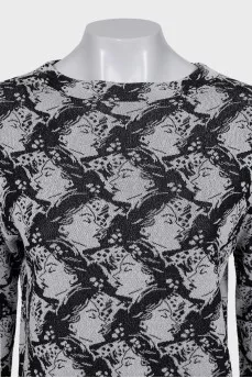 Black and white printed jumper