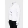 Double-breasted jacket with accent fastening