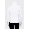 Double-breasted jacket with accent fastening