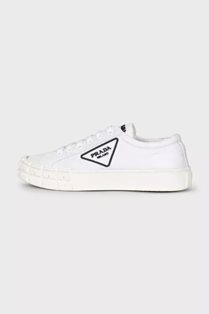 White textile sneakers