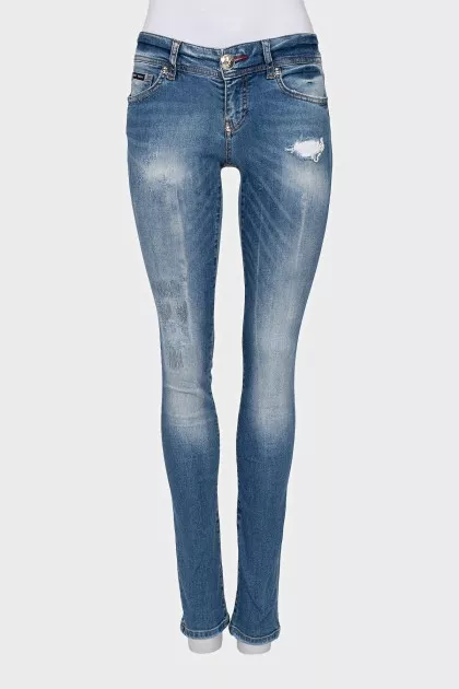 Джинси slim fit синього кольору