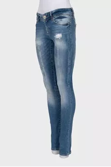 Джинсы slim fit синего цвета