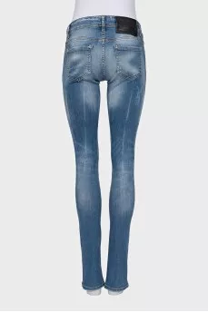 Джинсы slim fit синего цвета
