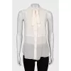 White blouse with ties