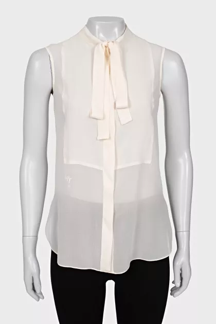 White blouse with ties