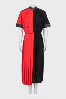 Two-tone pleated dress