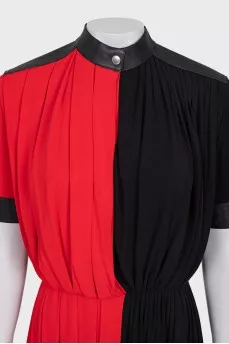 Two-tone pleated dress