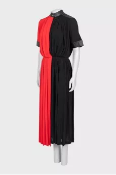 Two-tone pleated dress