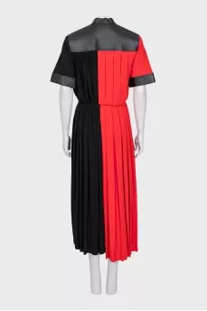Two-tone pleated dress