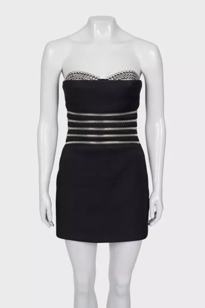 Mini dress decorated with zippers