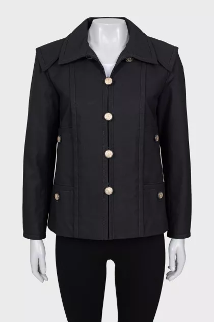 Straight jacket with gold buttons