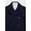 Cropped wool coat with buttons