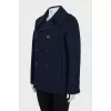 Cropped wool coat with buttons