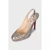 Snakeskin slingbacks