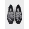 Men's loafers with gray embroidery