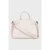 White leather tote bag