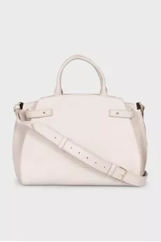 White leather tote bag