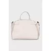 White leather tote bag