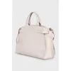 White leather tote bag