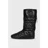 Quilted black boots