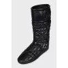 Quilted black boots