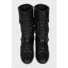 Quilted black boots