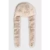 Mink hat with ties