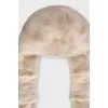 Mink hat with ties