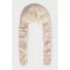 Mink hat with ties