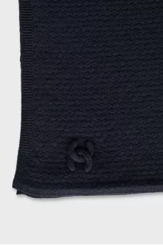 Cashmere gray scarf with logo