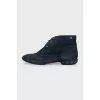 Blue suede boots