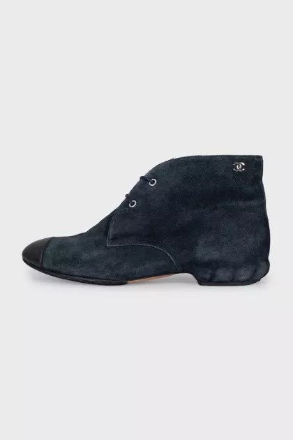 Blue suede boots
