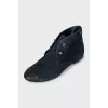 Blue suede boots