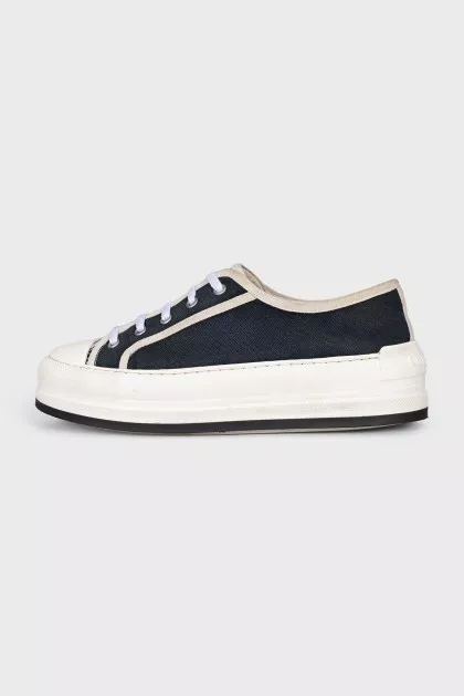 Black and white textile Walk'n'Dior sneakers